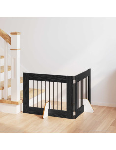 Cancello per cani con supporti 2 pcs Rovere Nero 80 x 60 cm