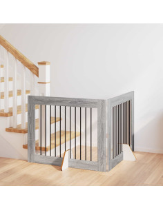 Cancello per cani con supporti 2 pcs Grigio Sonoma 100 x 80 cm