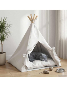 Tenda per animali con cuscino Bianco 50 x 50 x 60 cm Poliestere