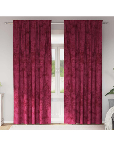 Tende in Velluto 2 pcs Rosso Vino 260 x 140 cm Velluto