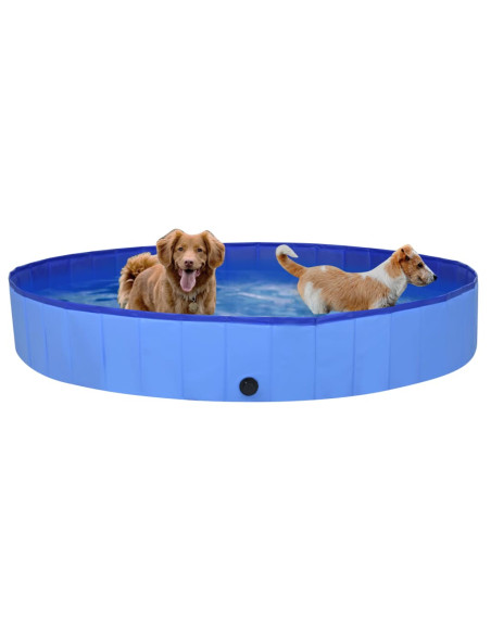 Piscina per Cani Pieghevole Blu 200x30 cm in PVC