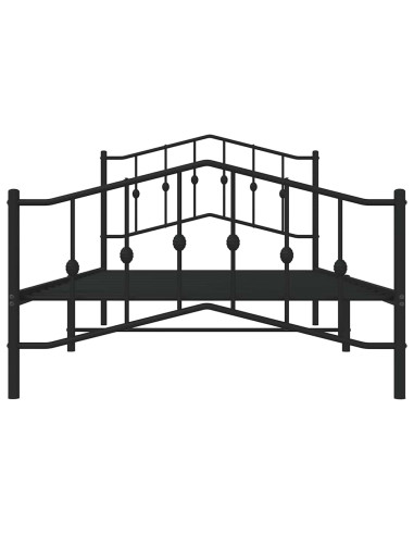 Giroletto con Testiera e Pediera Metallo Nero 100x200 cm