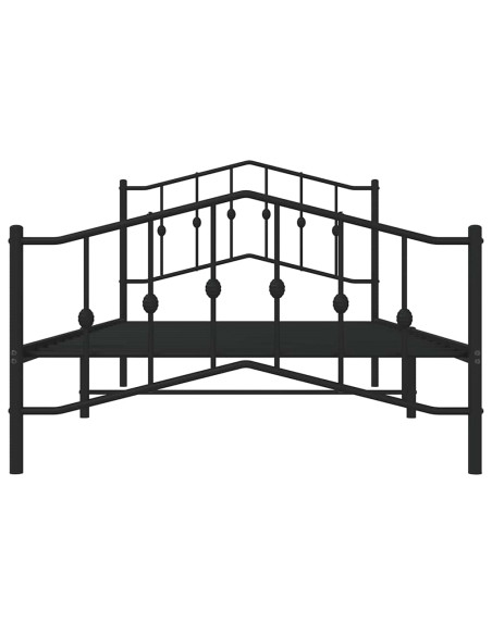 Giroletto con Testiera e Pediera Metallo Nero 100x200 cm