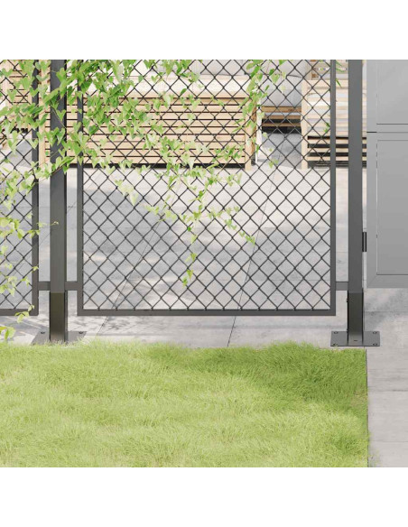 Basi per Pali Quadrati 4 pz 51x51 mm Acciaio Verniciato Polvere