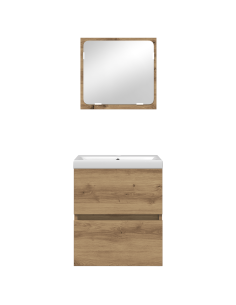 Set di mobili per il bagno 2 pcs Rovere Nero e Bianco 2