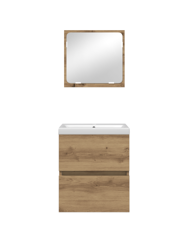 Set di mobili per il bagno 2 pcs Rovere Nero e Bianco