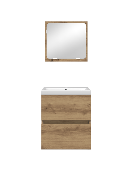 Set di mobili per il bagno 2 pcs Rovere Nero e Bianco