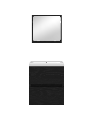 Set di mobili per il bagno 2 pcs Rovere Artigiano e Bianco