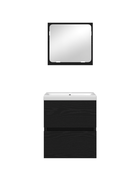 Set di mobili per il bagno 2 pcs Rovere Artigiano e Bianco