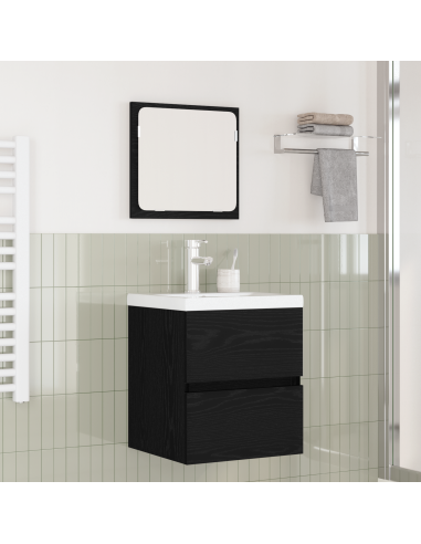 Set di mobili per il bagno 2 pcs Rovere Artigiano e Bianco