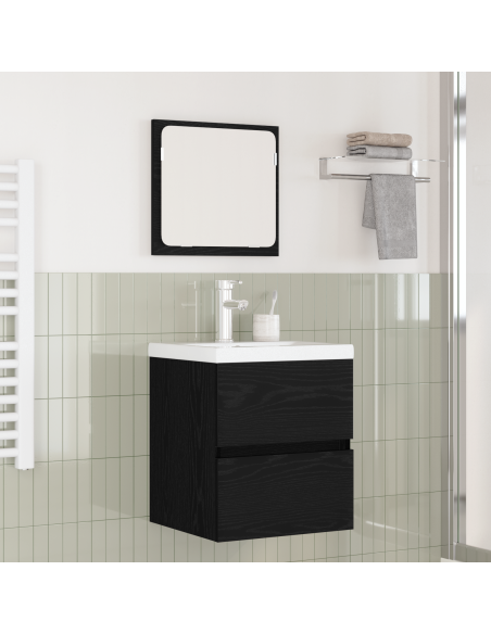 Set di mobili per il bagno 2 pcs Rovere Artigiano e Bianco