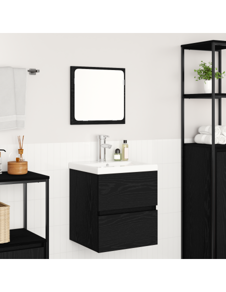 Set di mobili per il bagno 2 pcs Rovere Artigiano e Bianco