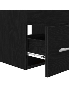 Set di mobili per il bagno 2 pcs Rovere Nero Legno multistrato 2