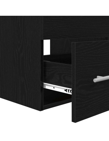 Set di mobili per il bagno 2 pcs Rovere Nero Legno multistrato