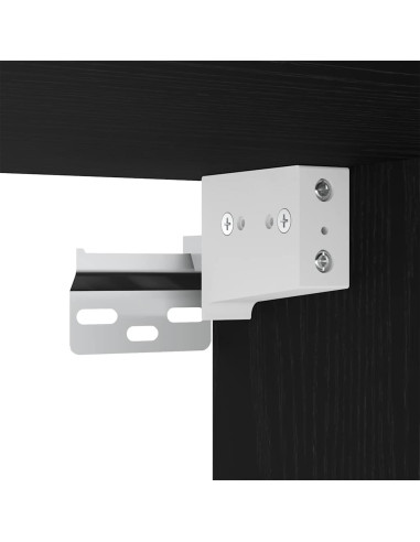 Set di mobili per il bagno 2 pcs Rovere Nero Legno multistrato