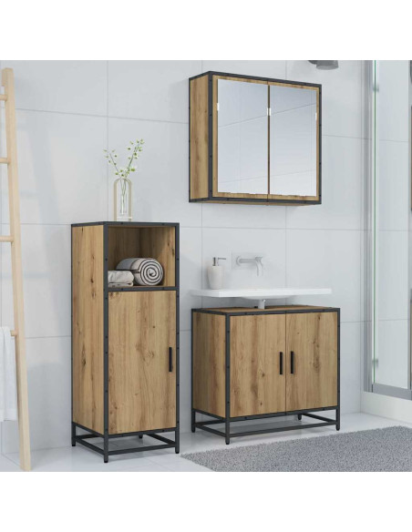 Set di mobili per il bagno con lo scaffale Rovere artigianale