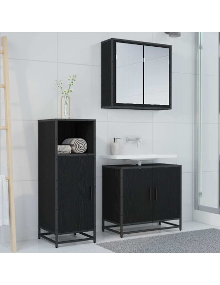 Set di mobili per il bagno Rovere Nero 35 x 37,5 x 100 cm