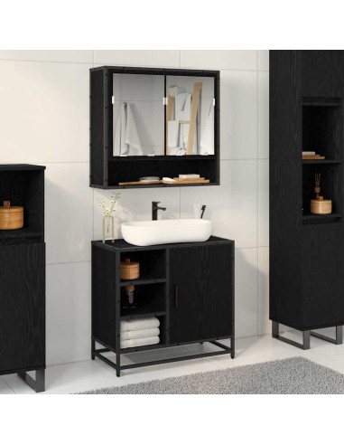 Mobile da Bagno Rovere Nero 65 x 33 x 60 cm Legno multistrato