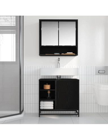 Mobile da Bagno Rovere Nero 65 x 33 x 60 cm Legno multistrato