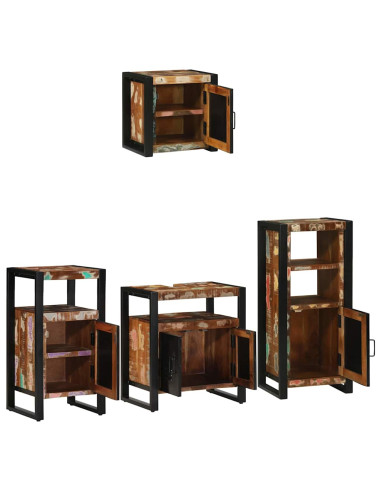 Set di mobili per il bagno 4 pcs Legno Recuperato Massello