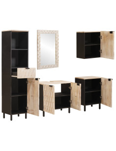 Set da Bagno con cassetto 5 pcs Finitura Bianco Lavato 2