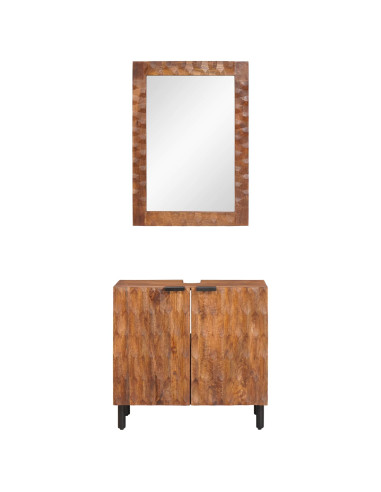 Set da Bagno con archiviazione 2 pcs Acacia Marrone Winish