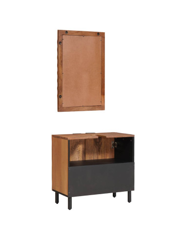 Set da Bagno con archiviazione 2 pcs Acacia Marrone Winish