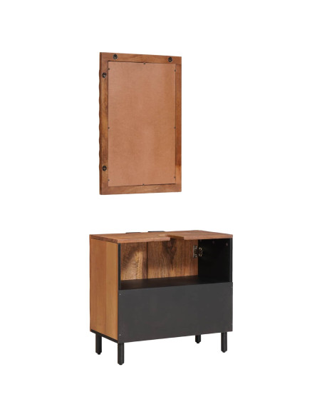 Set da Bagno con archiviazione 2 pcs Acacia Marrone Winish