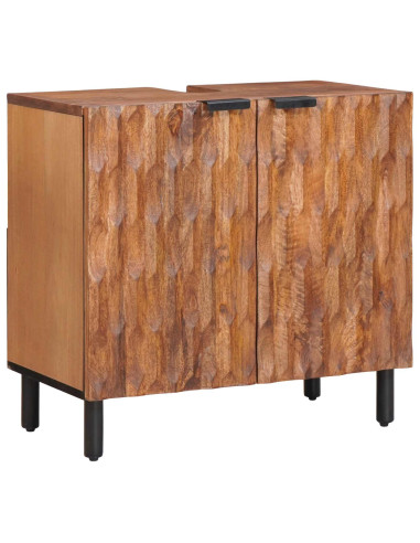 Set da Bagno con cassetto con porta 5 pcs Acacia Marrone Winish