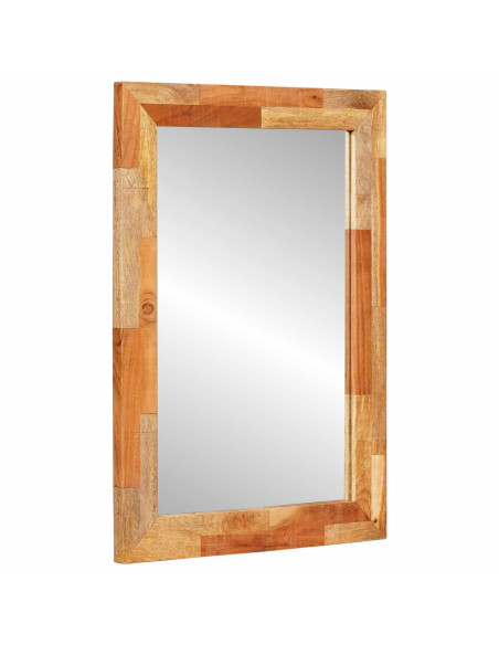 Set da Bagno con porta 2 pcs Naturale Legno di mango massello
