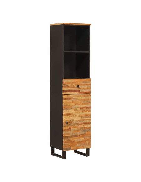 Set da Bagno con porta 5 pcs Naturale Legno di mango massello