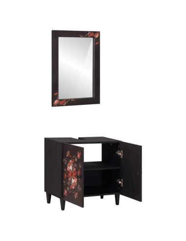 Set di Armadi da Bagno con porta 2 pcs Legno di mango massello