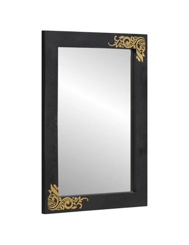 Set di Armadi da Bagno 4 pcs Nero Legno di mango massello