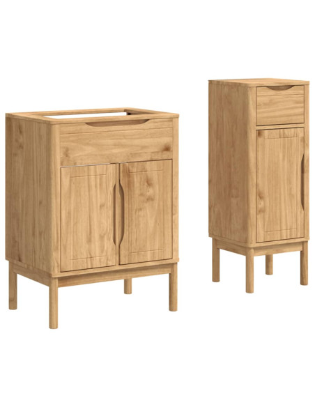 Set di mobili per il bagno con porta FLORO 2 pcs Marrone cerato