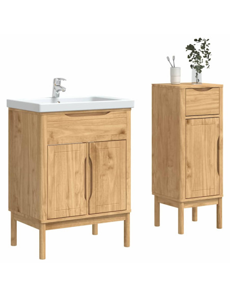 Set di mobili per il bagno con porta FLORO 2 pcs Marrone cerato