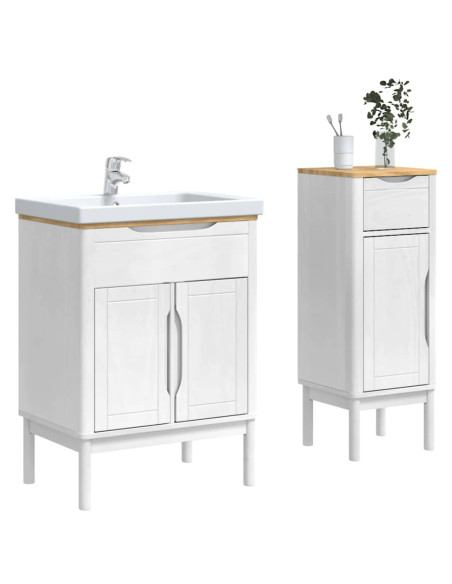Set di mobili per il bagno con cassetto FLORO 2 pcs Bianco