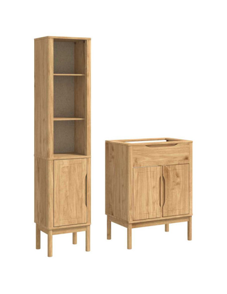 Set di mobili per il bagno con porta FLORO 2 pcs Marrone cerato