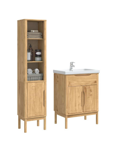 Set di mobili per il bagno con porta FLORO 2 pcs Marrone cerato