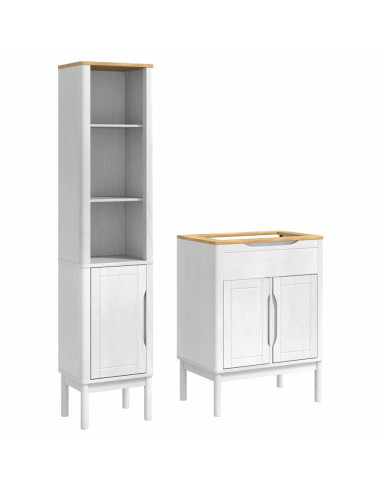 Set di mobili per il bagno con lo scaffale FLORO 2 pcs Bianco