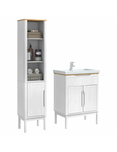 Set di mobili per il bagno con lo scaffale FLORO 2 pcs Bianco