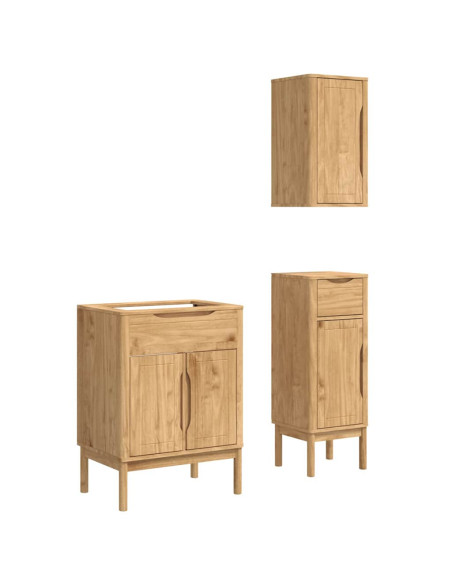Set di mobili per il bagno con porta FLORO 3 pcs Marrone cerato