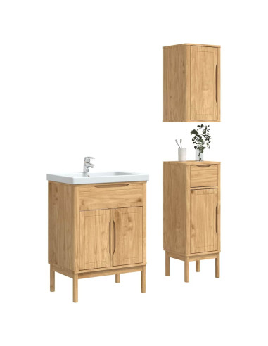 Set di mobili per il bagno con porta FLORO 3 pcs Marrone cerato