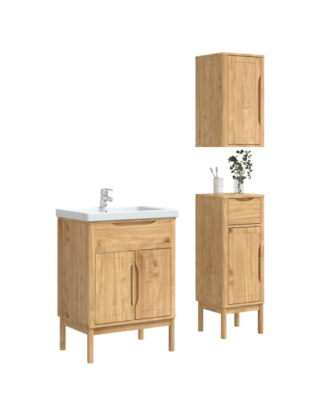 Set di mobili per il bagno con porta FLORO 3 pcs Marrone cerato