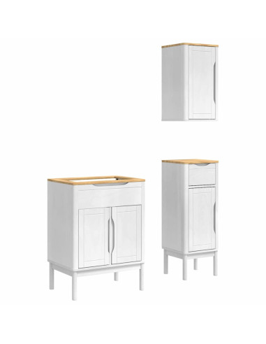 Set di mobili per il bagno con cassetto FLORO 3 pcs Bianco