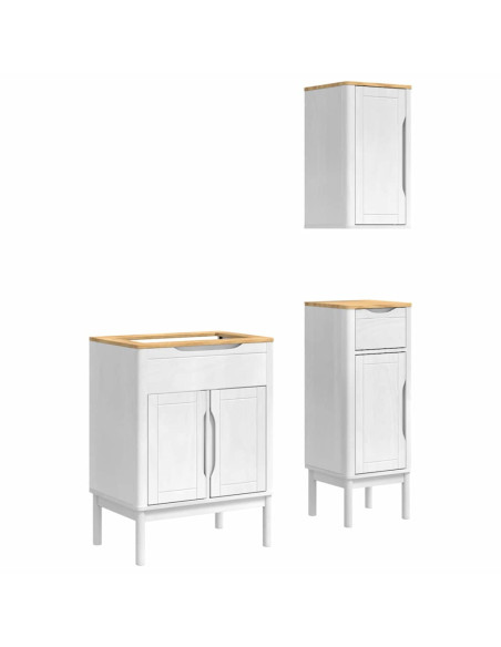 Set di mobili per il bagno con cassetto FLORO 3 pcs Bianco