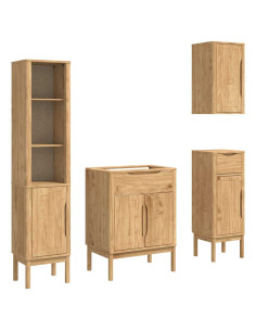 Set di mobili per il bagno con porta FLORO 4 pcs Marrone cerato 2
