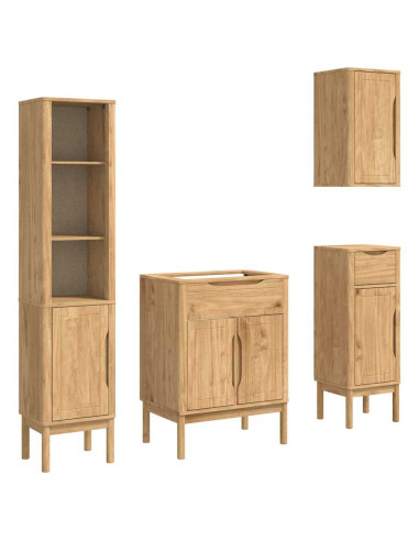 Set di mobili per il bagno con porta FLORO 4 pcs Marrone cerato