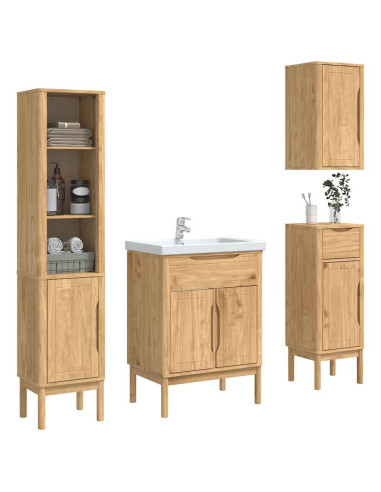Set di mobili per il bagno con porta FLORO 4 pcs Marrone cerato