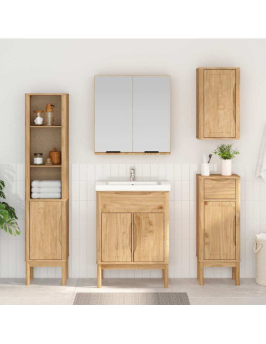 Set di mobili per il bagno con porta FLORO 4 pcs Marrone cerato