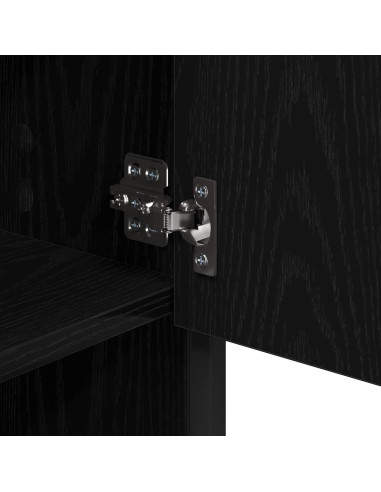 Set di mobili per il bagno 3 pcs Rovere Nero Legno multistrato